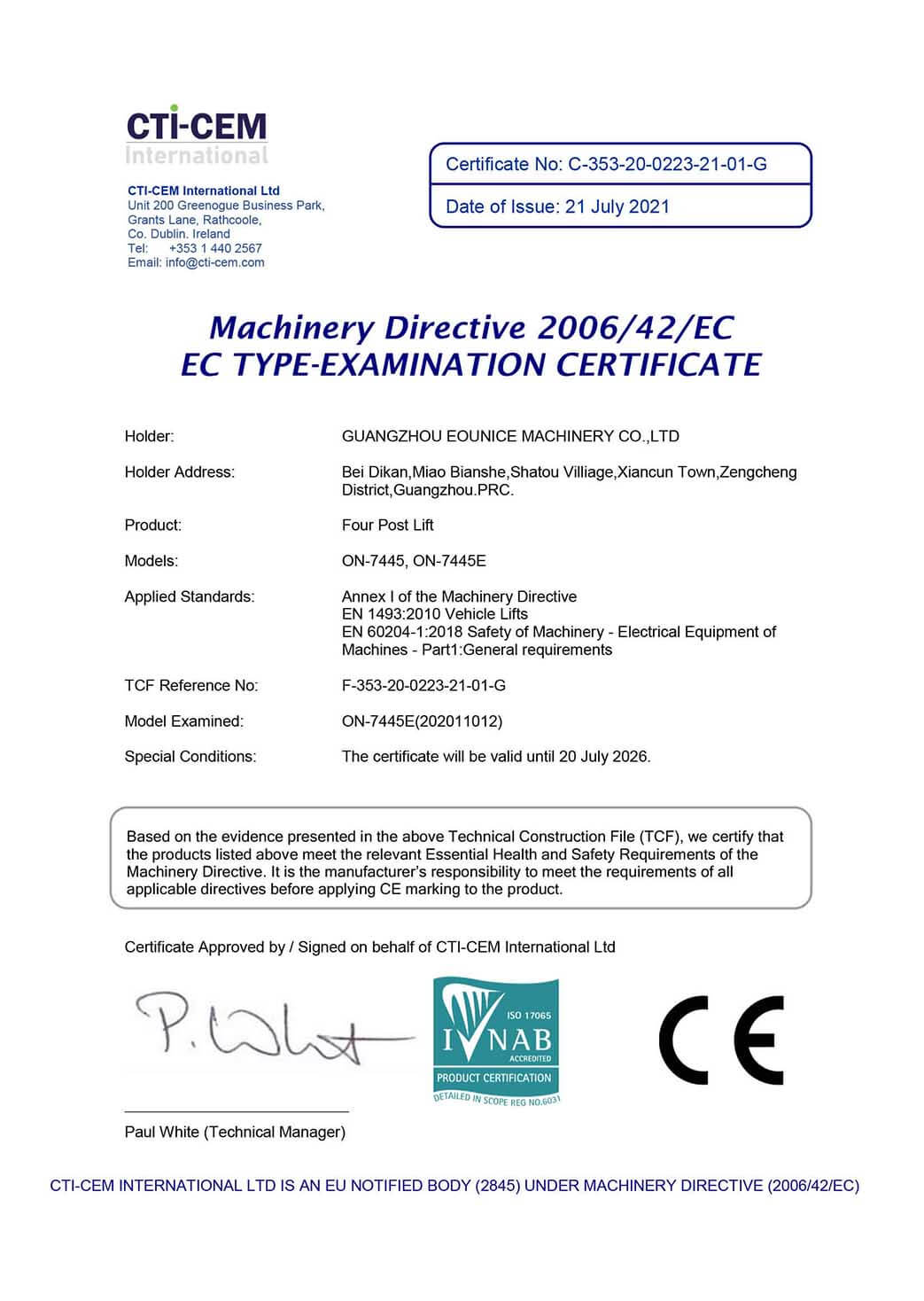 Eounice certifications