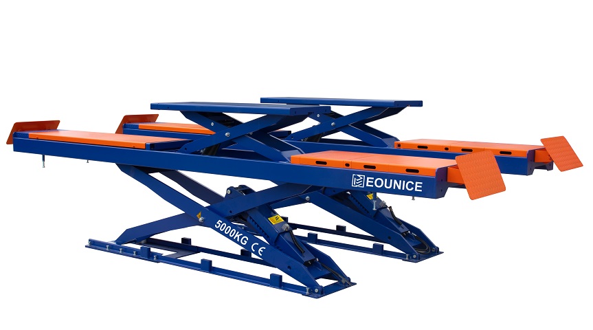 heightened flush mount double layer four wheel alignment scissor lift