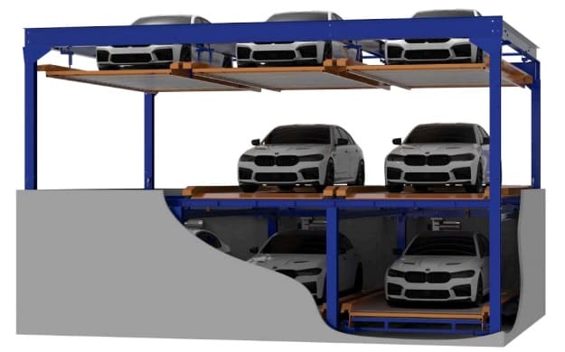 elevation Multi Car Parking Lift